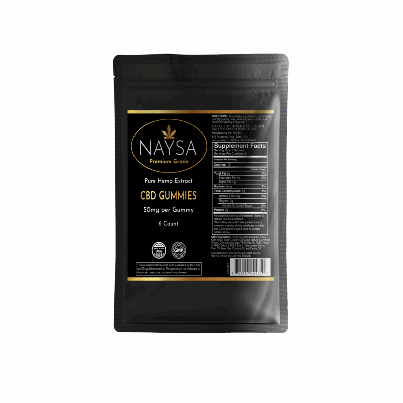 NAYSA CBD 50MG GUMMIES 6 COUNT